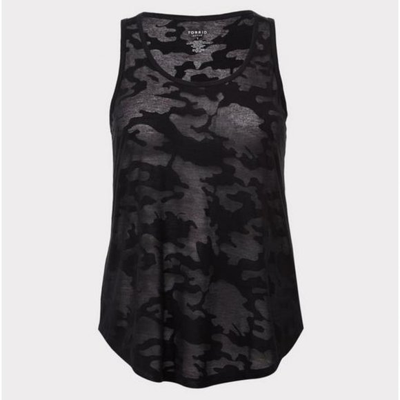 torrid Tops - Torrid Burnout Knit Sleeveless Active Tank